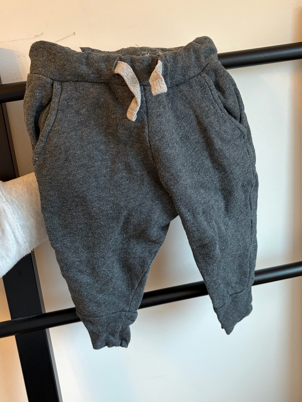 Baby Cozy Drawstring Jogger Pants - Charcoal